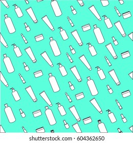 print of jars for cosmetics. 's Skin Care. cream. lotion. balm.