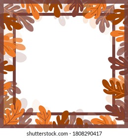 Print for kerchief, bandana, scarf, handkerchief, shawl, neck scarf. Squared pattern with ornament for fabric, textile, silk products. Paisley vector with oak leaves. Floral modern tracery.