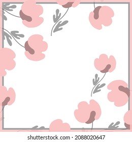 Print for kerchief, bandana, scarf, handkerchief, shawl, neck scarf. Squared pattern with ornament for fabric, textile, silk products. Paisley vector with flowers in nordic style.Floral folk tracery.