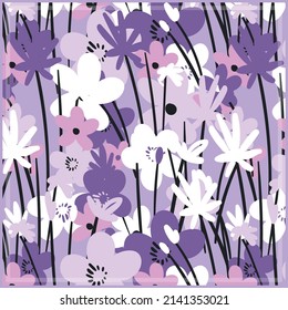 Print for kerchief, bandana, scarf, handkerchief, shawl, neck scarf. Squared pattern with ornament for fabric, textile, silk products. Paisley vector with abstract flowers. Floral folk tracery.