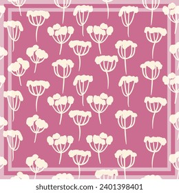 Print for kerchief, bandana, scarf, handkerchief, shawl, neck scarf. Squared pattern with ornament for fabric, textile, silk products. Paisley vector with abstract flowers. Floral folk tracery.