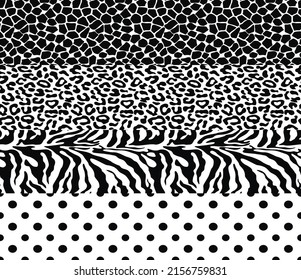 
Print leopard, zebra, giraffe, polka dot pattern seamless pattern for textile