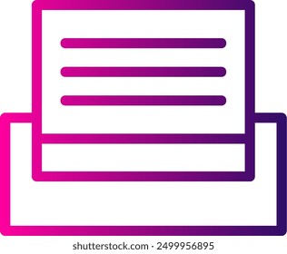 Print Line Gradient Vector Icon Design