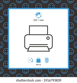 Icono de línea de impresión, elementos para su diseño