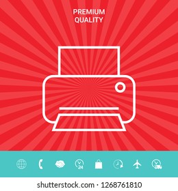 Print line icon. Graphic elements for your design