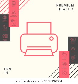 Print line icon. Graphic elements for your design