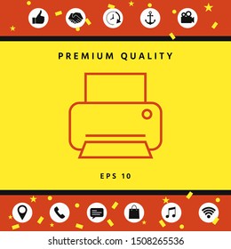 Print line icon. Graphic elements for your design