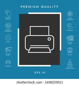 Print line icon. Graphic elements for your design