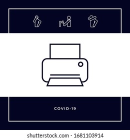 Icono de línea de impresión. Elementos gráficos para el diseño