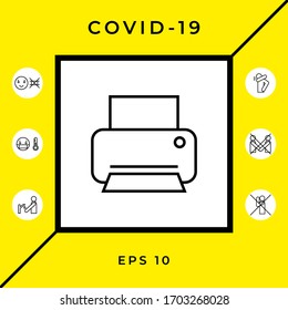 Print line icon. Graphic elements for your design