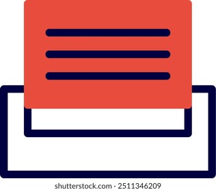 Print Line Red Filled Vector Icon Design