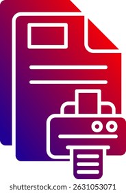Print Line vector Icon Design