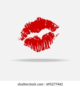 Print of lips kiss vector