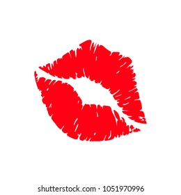 Print of lips kiss vector background