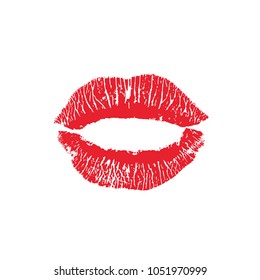 Print of lips kiss vector background