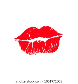 Print of lips kiss vector background