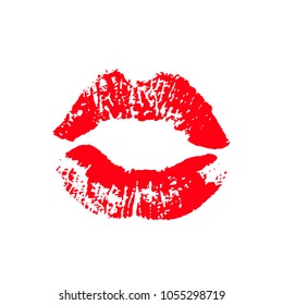 Print of lips kiss vector background