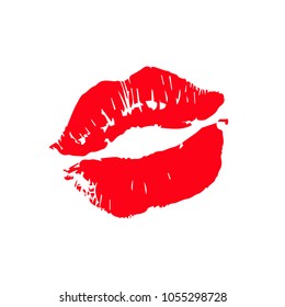 Print of lips kiss vector background