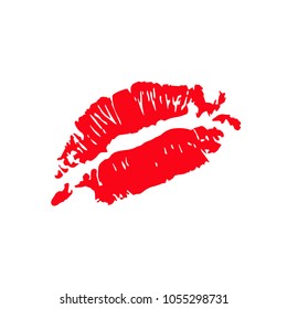 Print of lips kiss vector background