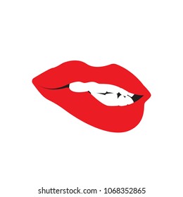 Print of lips kiss vector background