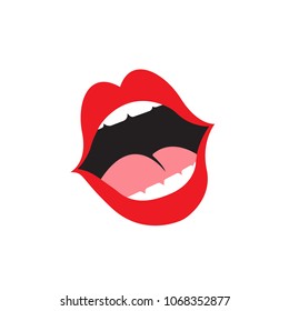 Print of lips kiss vector background