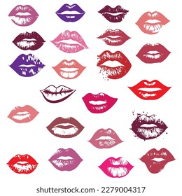 Imprimir fondo vector de beso de labios