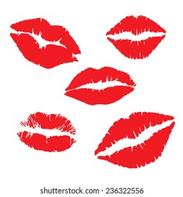 Print Of Lips Kiss Vector Background