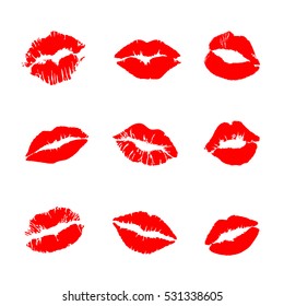 Print of lips kiss vector background