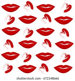 Print of lips kiss vector background Web site page and mobile app design vector element