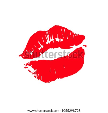 Print of lips kiss vector background