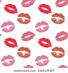 Print of lips seamless pattern. Vector illustration