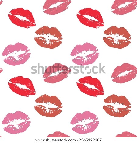 Print of lips seamless pattern. Vector illustration