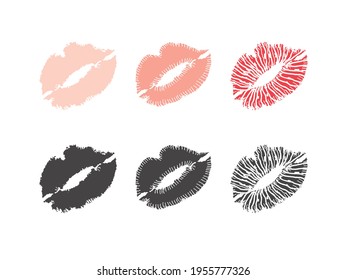 Print of lips. Vector illustration.