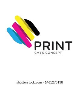 Print logo template. CMYK concept