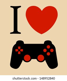 print I love gaming vector illustration background 