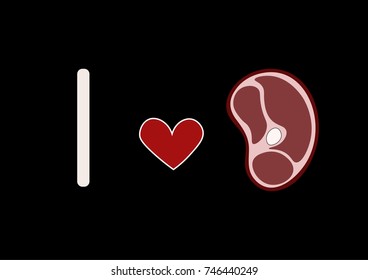 Print i love meat