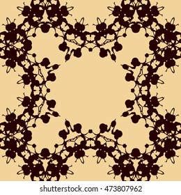 Print made of symmetrical blots seamless pattern