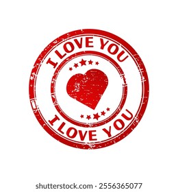 Print for mail and letters with the words I love you. Suitable for designs for Valentine's Day and other romantic holidays Vector illustration	