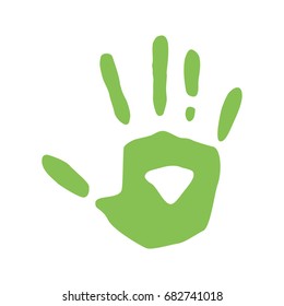 Print of man's hand isolated on white background. Vector illustration.