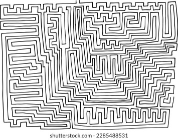 Print maze. Vector illustration. Find the way out.