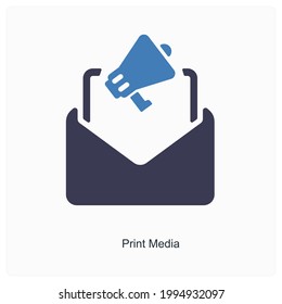 Print Media Advertisement Icon Concept