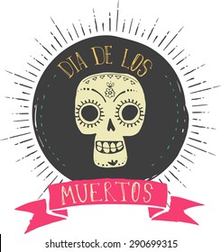 print - mexican sugar skull, day of the dead poster