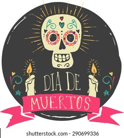 print - mexican sugar skull, day of the dead poster