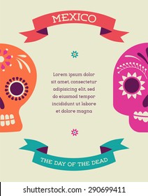 print - mexican sugar skull, day of the dead poster