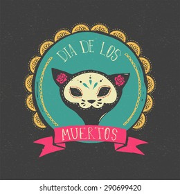 print - mexican sugar skull, day of the dead poster