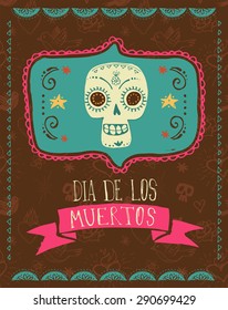 print - mexican sugar skull, day of the dead poster