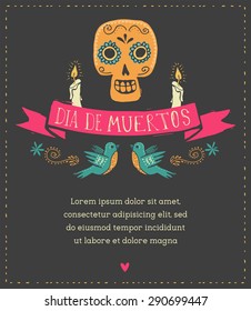 print - mexican sugar skull, day of the dead poster