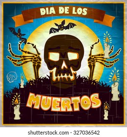 print - Mexican sugar skull, day of the dead poster art
