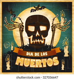 print - Mexican sugar skull, day of the dead poster art