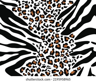 
Print mix leopard zebra endless modern pattern, animal texture for print clothes, fabrics.